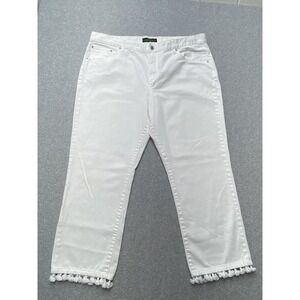 Lauren Ralph Lauren‎ Jeans Womens 16 Girlfriend Crop Pants Tassel Hem